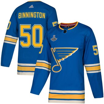 Men's St. Louis Blues #50 Jordan Binnington Blue 2019 Stanley Cup Champions Stitched NHL Jersey